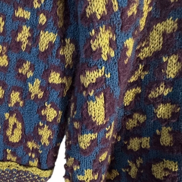 Free People Little Animal Pullover Chunky Knit Oversized Fig Combo Sweater Sz S - Picture 5 of 8